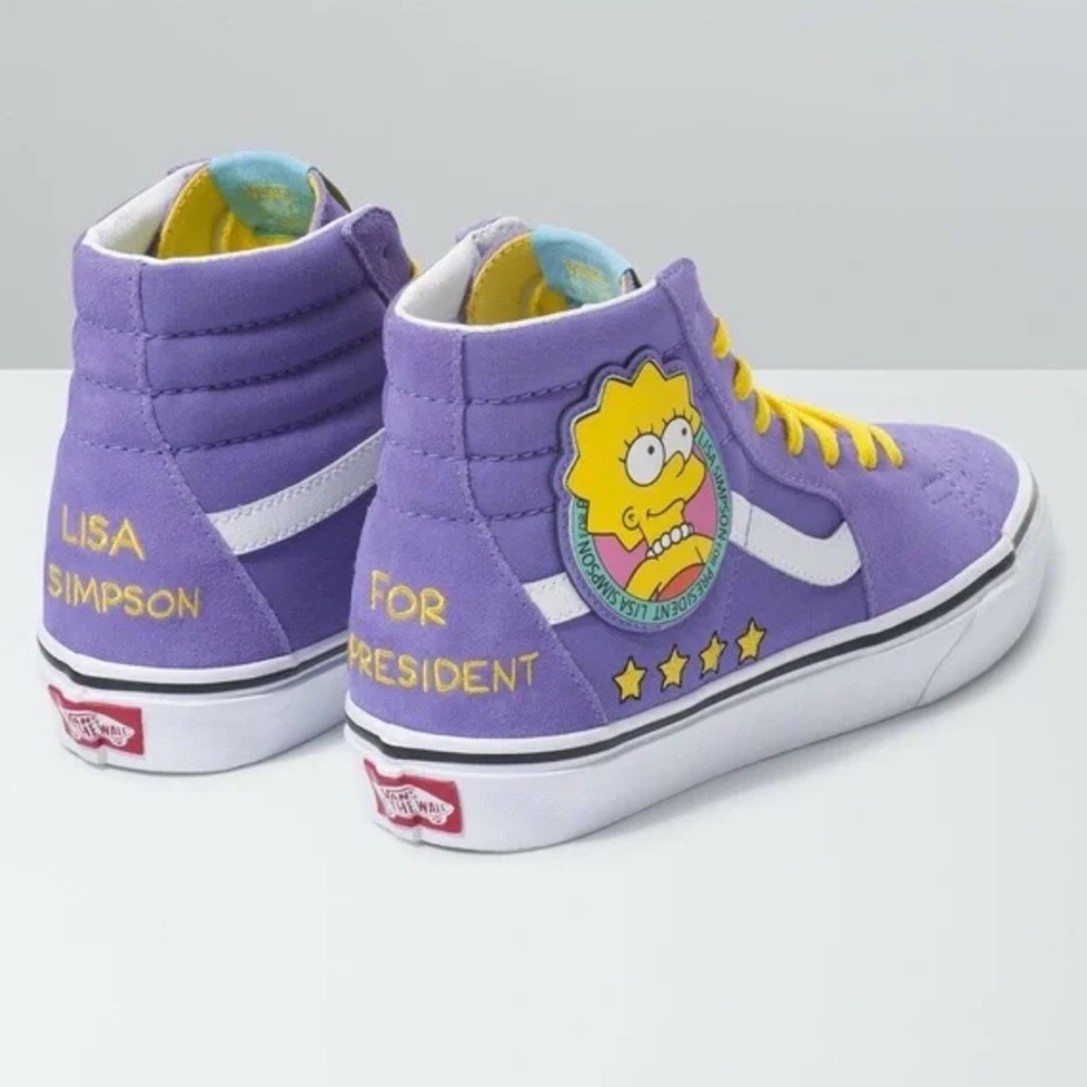 Vans Lisa Simpson For President purple high top skate shoes The Simpsons 90’s - Picture 3 of 12